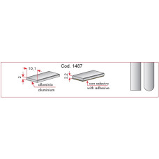 1487 A Dekoratīvais profils 10,2x2,2 mm Slīpēts alumīnijs