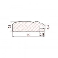 MDF dekoratīvais profils Bize (ozols) 2,8x69x22