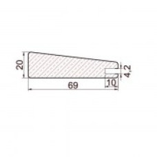 MDF dekoratīvais profils Konuss (ozols) 2,8x69x20