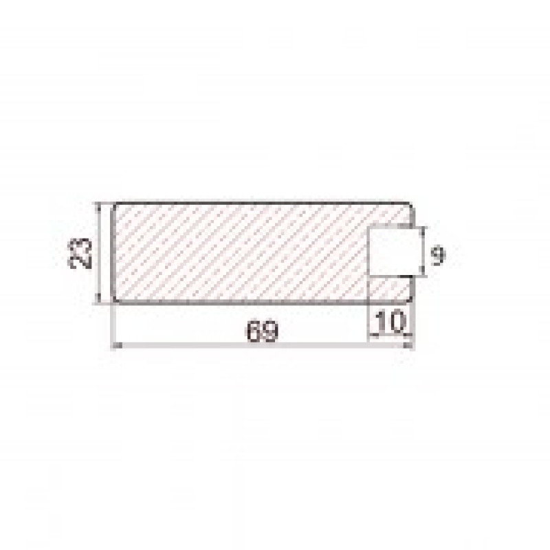 MDF dekoratīvais profils Tiesus (ozols) 2,8x69x23