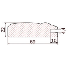 MDF decorative profile Bize (oak) 2,8x69x22