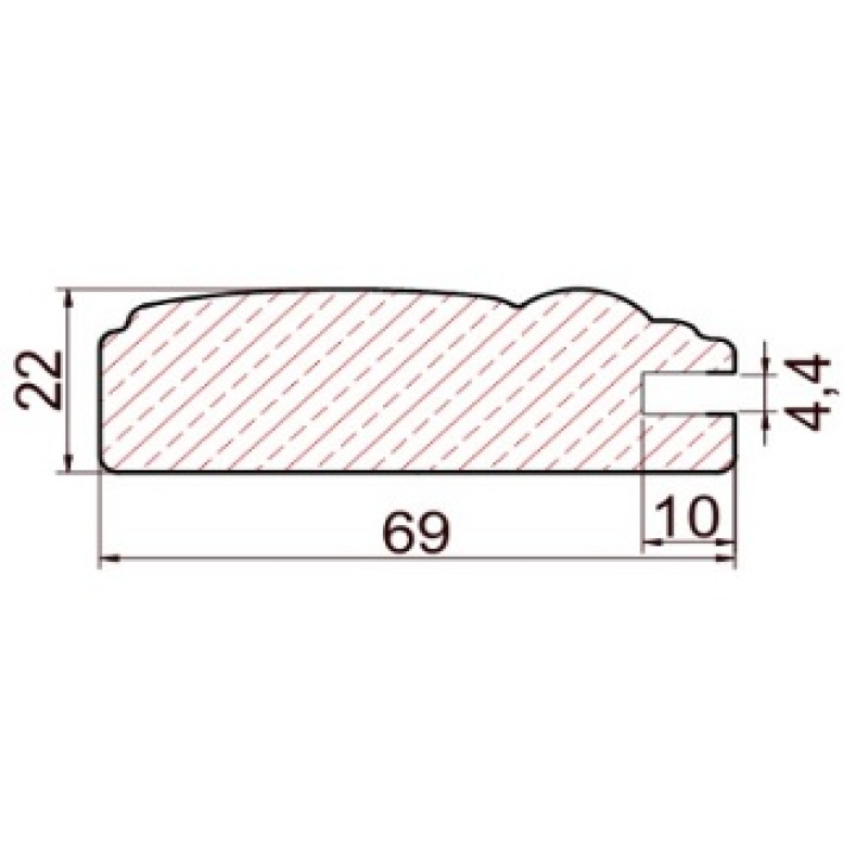 MDF decorative profile Bize (oak) 2,8x69x22
