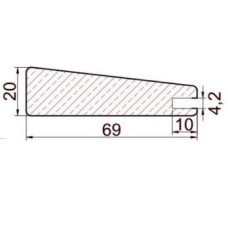 MDF decorative profile Cone (oak) 2,8x69x20