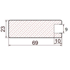 MDF decorative profile Tiesus (oak) 2,8x69x23